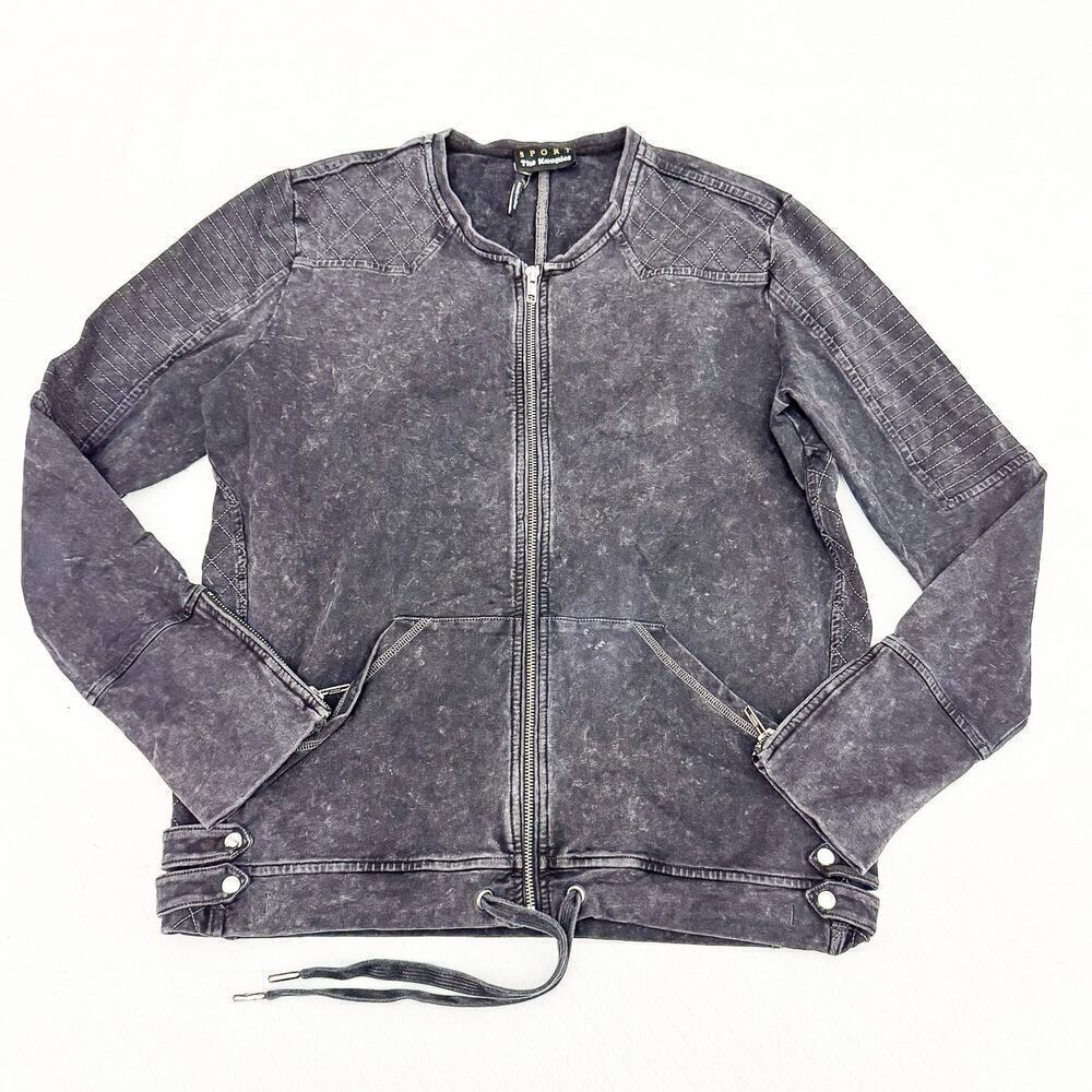 The Kooples Sport Crew Neck Long Sleeve Zippered Sweater Jacket Size M/L